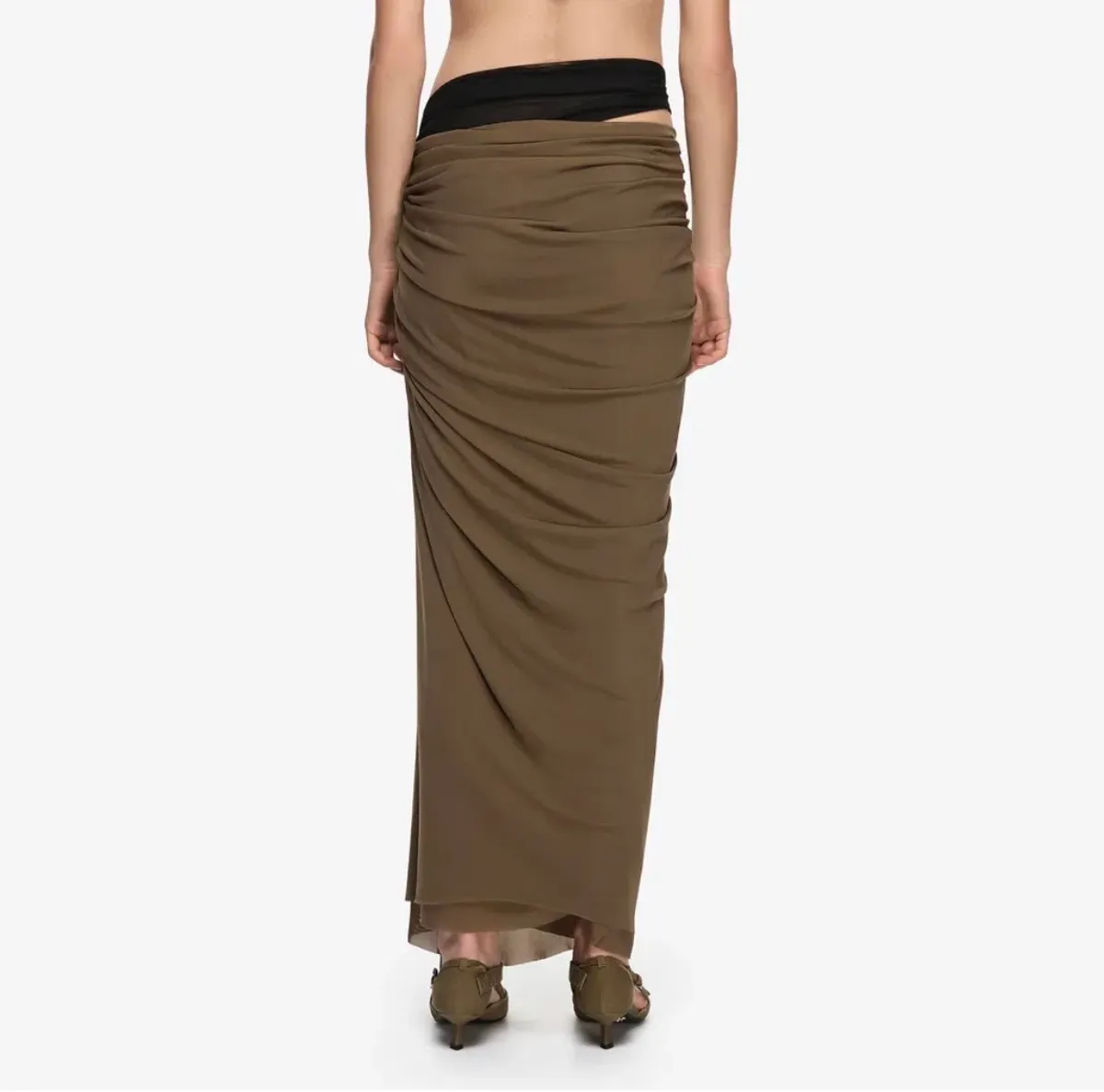 Bec & Bridge Anaya drape maxi skirt latte & oria top black size XS - Image 4