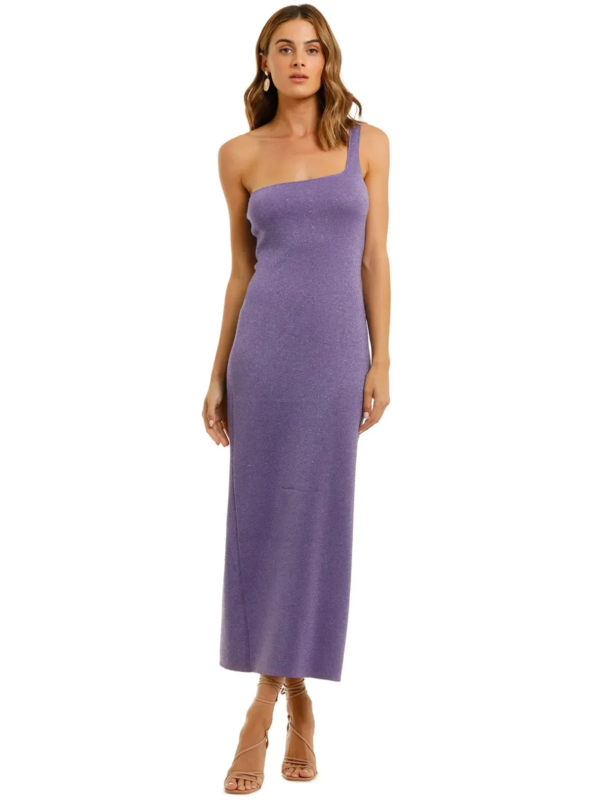 Bec & Bridge Adalane Asymmetric Knit Midi Dress in Purple Size AU 12 - Image 1