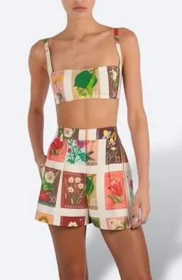Oroton Linen Flower Stamp Bralette & Shorts Set AU 8 / S for rent on The Volte - image 2