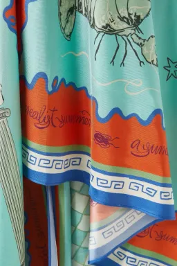 ALEMAIS Surrealist Summer Scarf Midi Dress Blue Size 8 AU for rent on The Volte - image 5