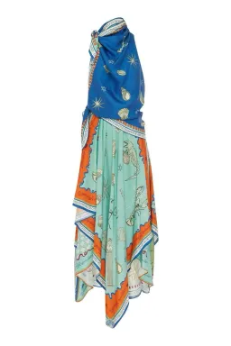 ALEMAIS Surrealist Summer Scarf Midi Dress Blue Size 8 AU for rent on The Volte - image 6
