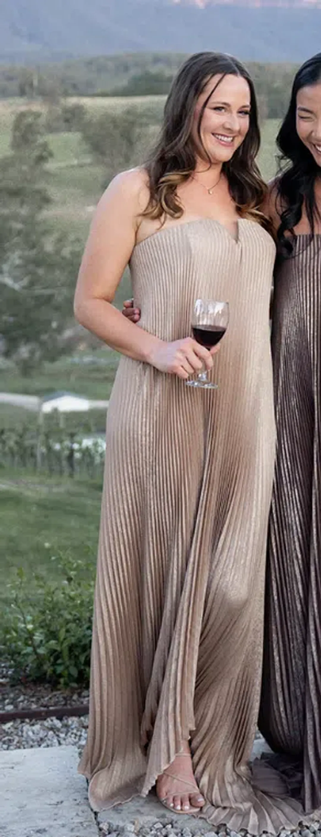 L’IDEE Black Tie Gown Gold Shimmer for rent on The Volte - main image