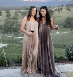 L’IDEE Black Tie Gown Gold Shimmer for rent on The Volte - image 1