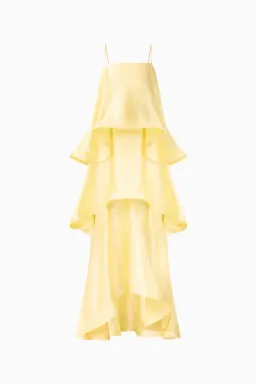 Elliatt Tilly Tiered Maxi Dress in Butter Yellow Size Large for rent on The Volte - image 1
