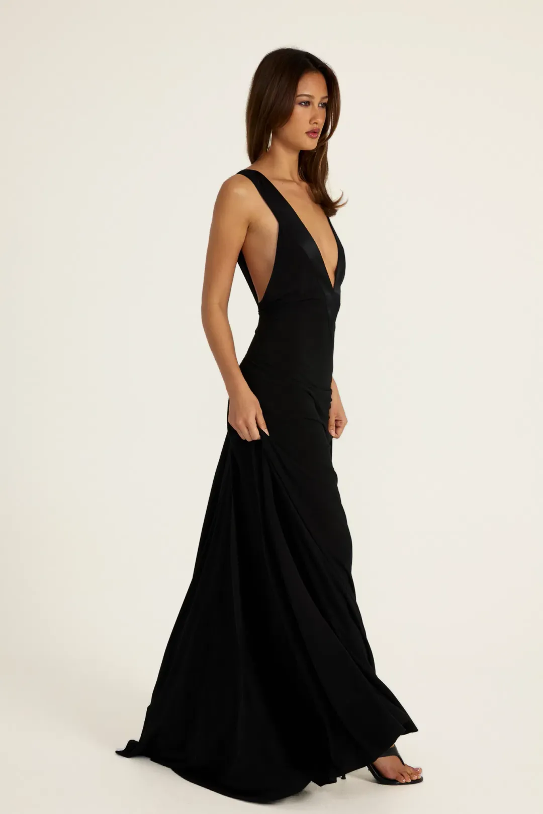 Ance Gria Rosa gown black size S for rent on The Volte - main image