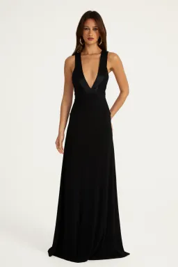 Ance Gria Rosa gown black size S for rent on The Volte - image 1