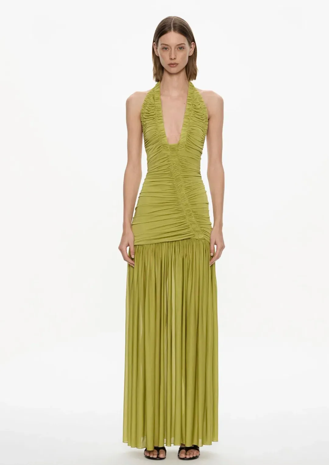 Christoper Esber Orion Gown Green for rent on The Volte - main image