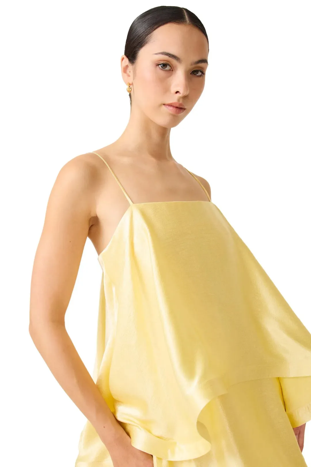 Elliatt Tilly Tiered Maxi Dress Yellow Size M for rent on The Volte - main image