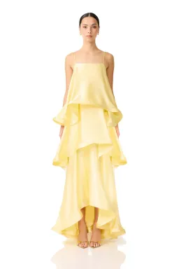 Elliatt Tilly Tiered Maxi Dress Yellow Size L for rent on The Volte - image 1