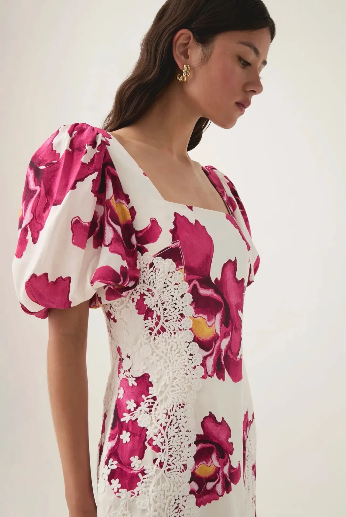 Aje Solace Lace Trim Mini Dress Boldly Blooming Size 14 - Image 4