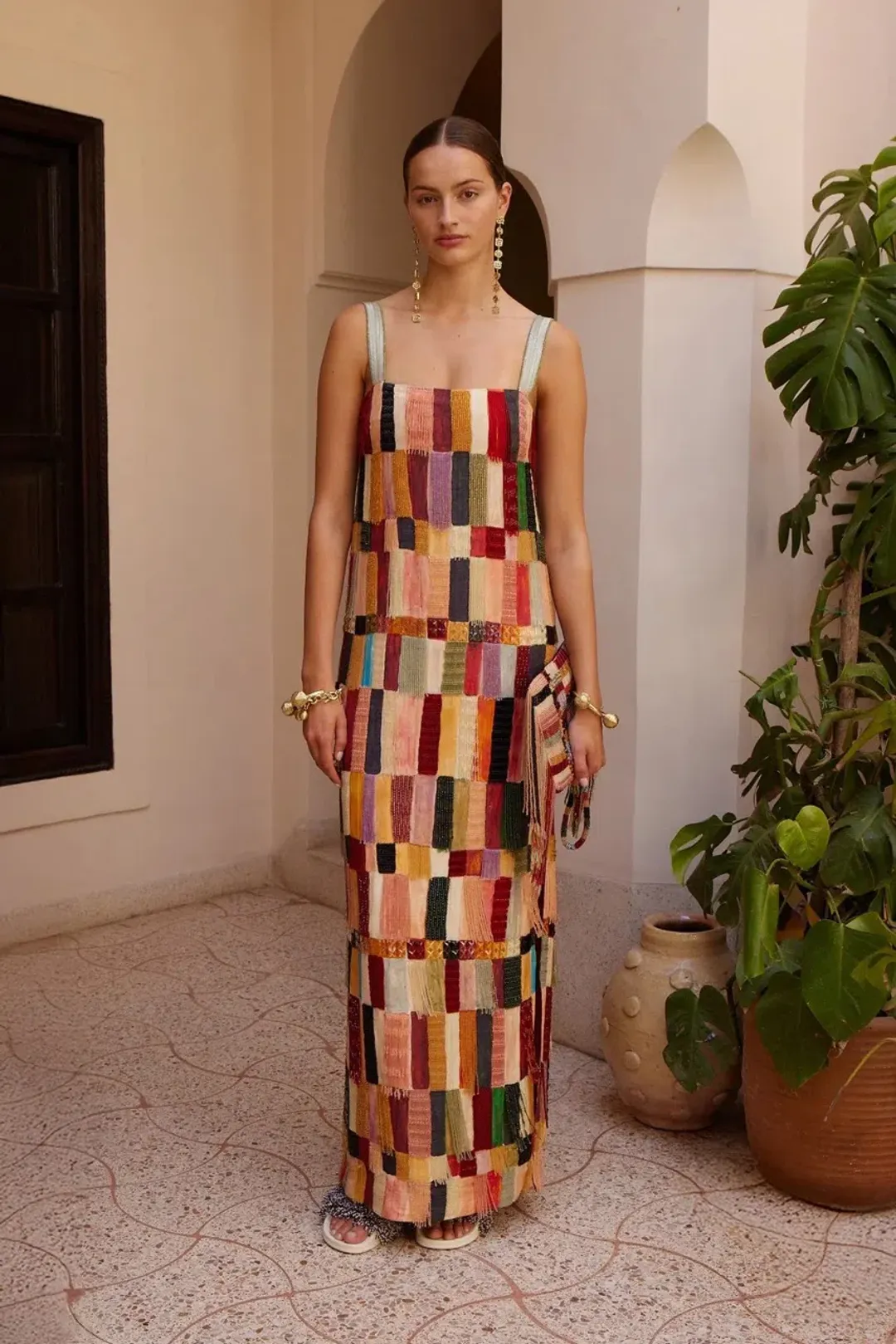 ALEMAIS Marjorelle Embellished Midi Dress Multi Size 8 AU for rent on The Volte - main image