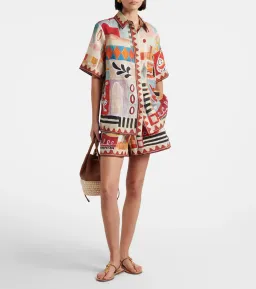 ALEMAIS Michelle Printed Linen Shirt & Short Set Size 10 AU for rent on The Volte - image 1
