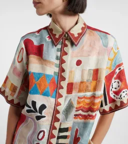 ALEMAIS Michelle Printed Linen Shirt & Short Set Size 10 AU for rent on The Volte - image 3