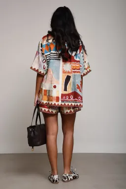 ALEMAIS Michelle Printed Linen Shirt & Short Set Size 10 AU for rent on The Volte - image 8