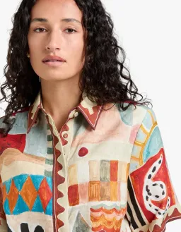 ALEMAIS Michelle Printed Linen Shirt & Short Set Size 10 AU for rent on The Volte - image 21