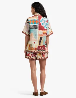 ALEMAIS Michelle Printed Linen Shirt & Short Set Size 10 AU for rent on The Volte - image 24