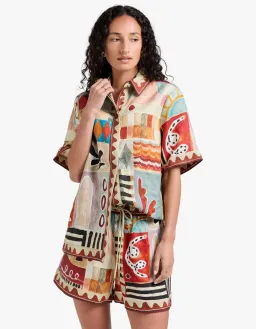 ALEMAIS Michelle Printed Linen Shirt & Short Set Size 10 AU for rent on The Volte - image 19