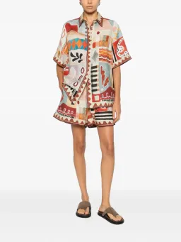ALEMAIS Michelle Printed Linen Shirt & Short Set Size 10 AU for rent on The Volte - image 9