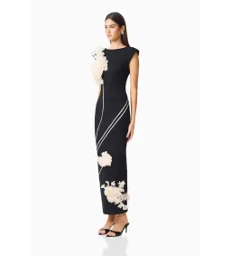 Elliatt Martina Applique Gown in Black Size L/AU12 for rent on The Volte - image 2