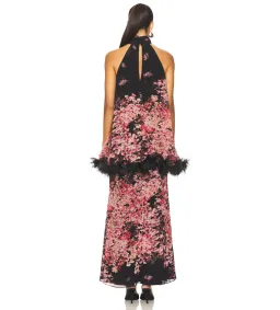 Elliatt Tulsia Cape Maxi Dress in Red and Black Multi Size M/AU10 for rent on The Volte - image 3