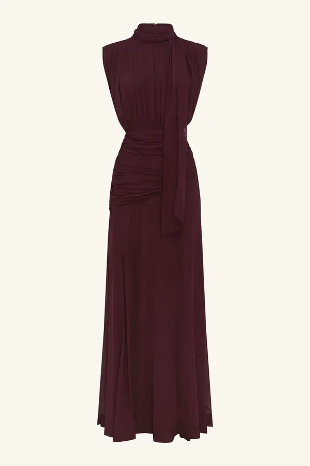 Shona Joy Amina Scarf Dress Size 6 Burgundy for rent on The Volte - main image