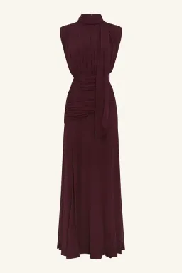 Shona Joy Amina Scarf Dress Size 6 Burgundy for rent on The Volte - image 4