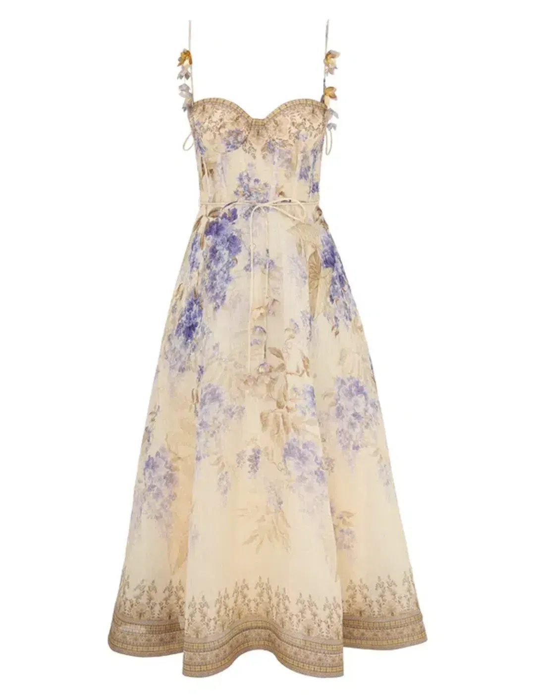 ZIMMERMANN THE DAWNING PICNIC DRESS LILAC FLORAL SIZE 1 /AU 10 for rent on The Volte - main image