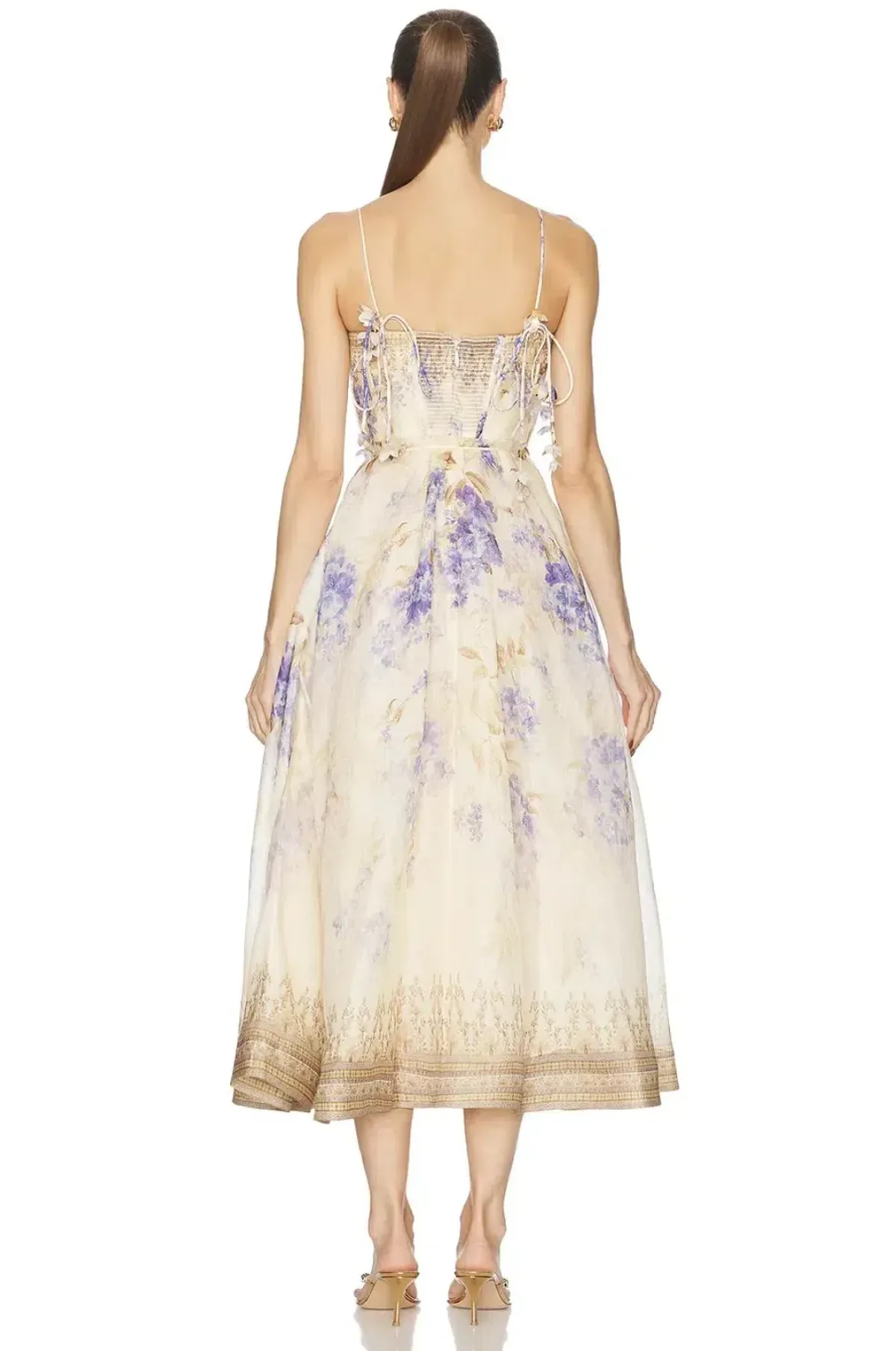 ZIMMERMANN THE DAWNING PICNIC DRESS LILAC FLORAL SIZE 1 /AU 10 - Image 5