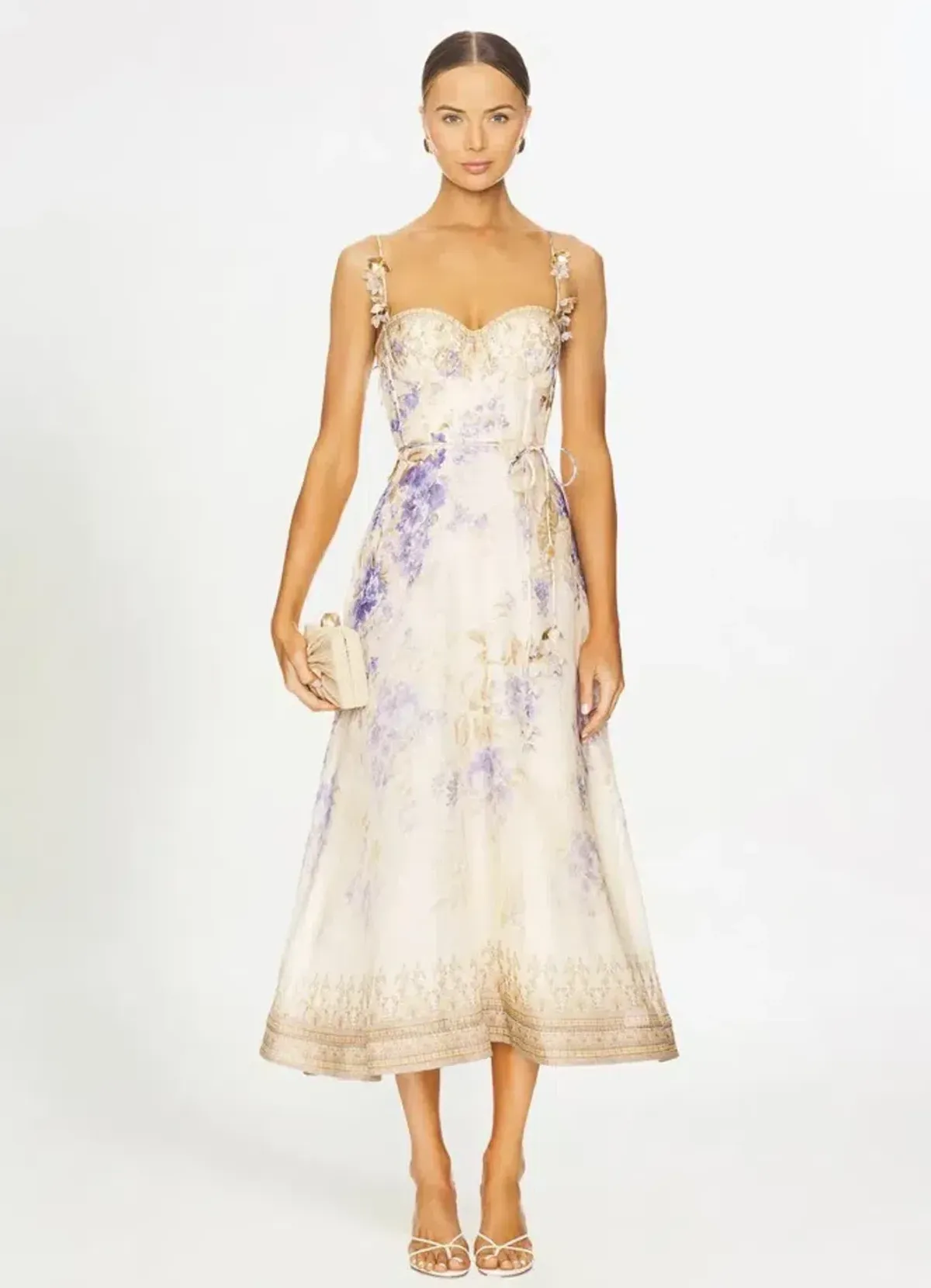 ZIMMERMANN THE DAWNING PICNIC DRESS LILAC FLORAL SIZE 1 /AU 10 - Image 1