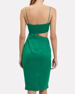 MISHA Selena Cutout Midi Dress Emerald Green Size 8 for rent on The Volte - image 2