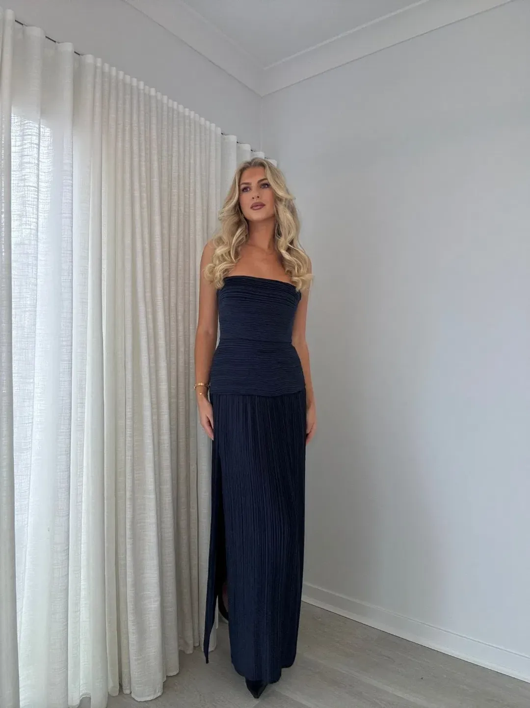 Manning Cartell Double Time Pleat Strapless Dress 8 for rent on The Volte - main image