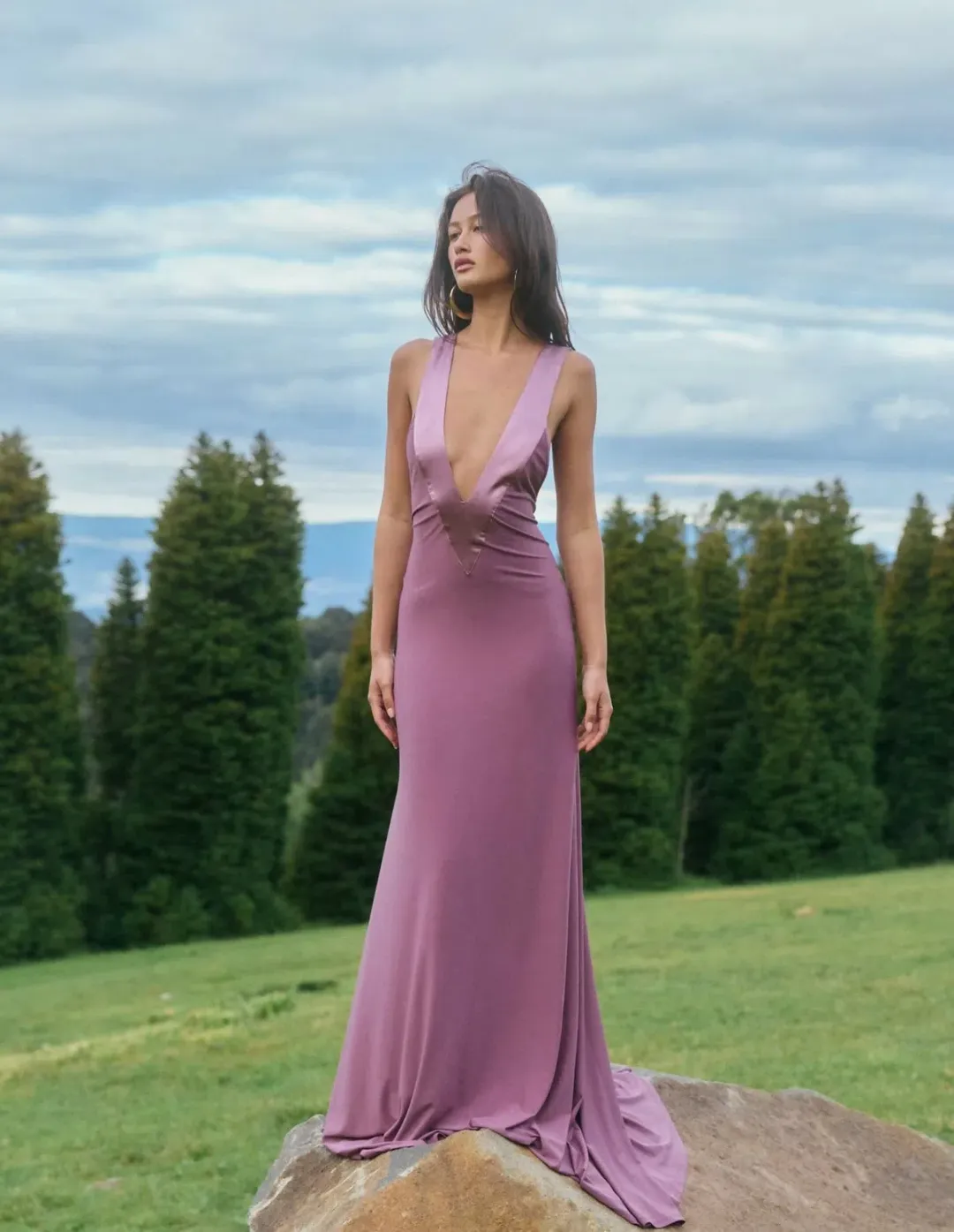 Ance Gria Rosa Gown Maxi Mauve Size XS for rent on The Volte - main image