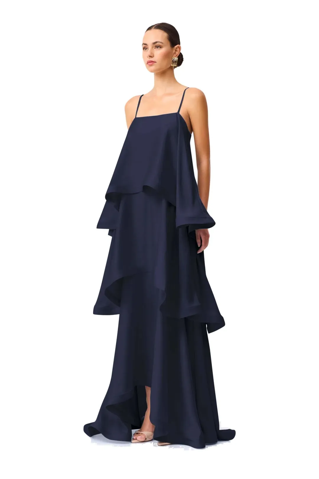 Elliatt Tilly Tiered Maxi Dress Navy Size S for rent on The Volte - main image