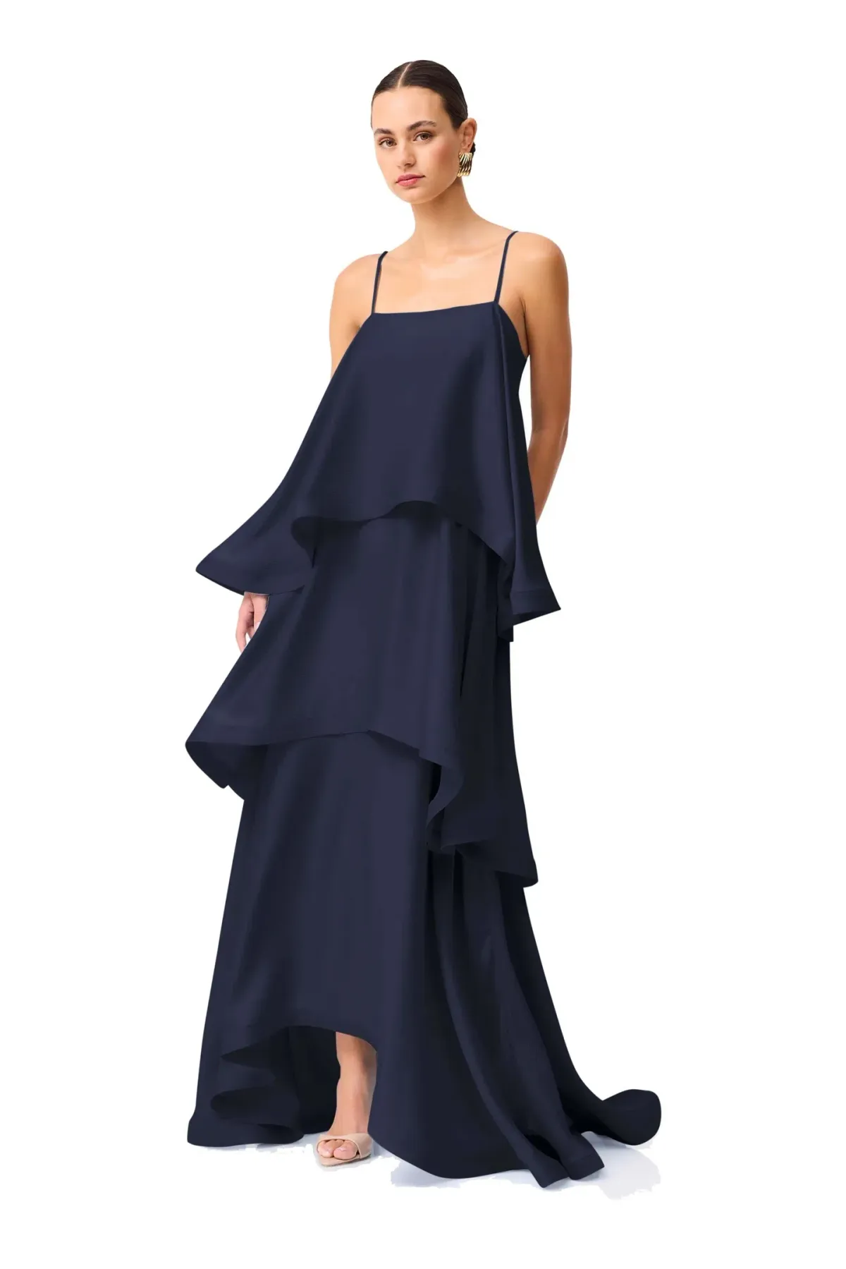 Elliatt Tilly Tiered Maxi Dress Navy Size L - Image 2