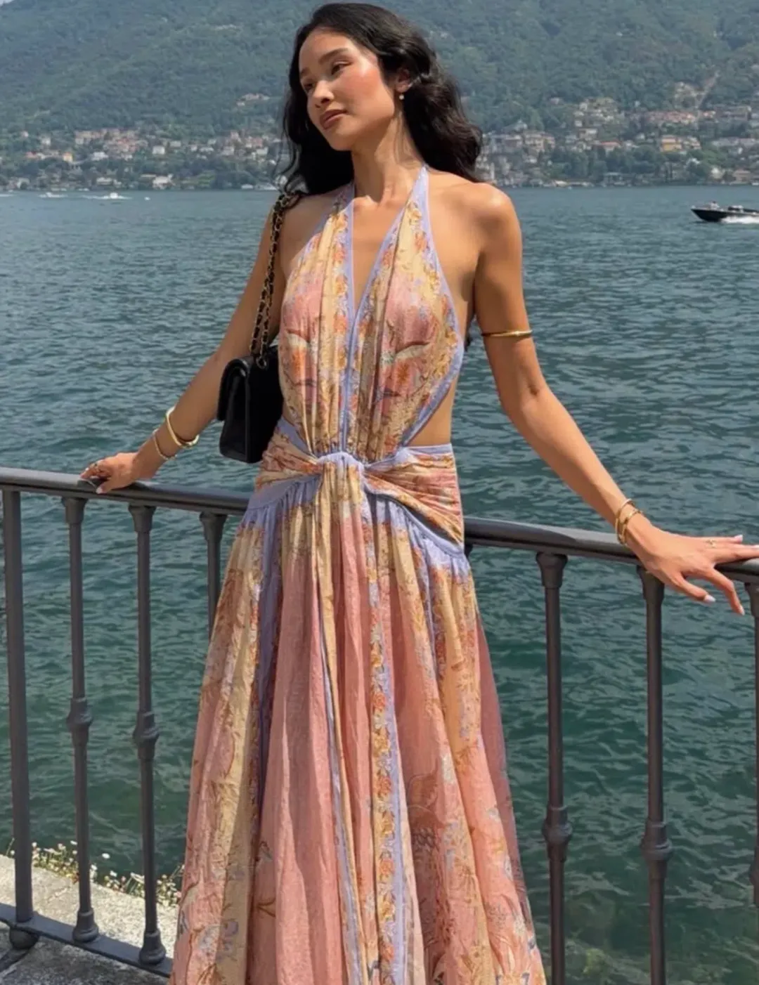 Zimmermann Indra Plunge Halter Maxi Dress size 8/10 for rent on The Volte - main image