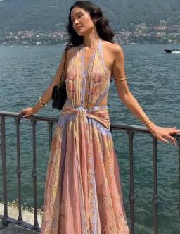 Zimmermann Indra Plunge Halter Maxi Dress size 8/10 for rent on The Volte - image 3
