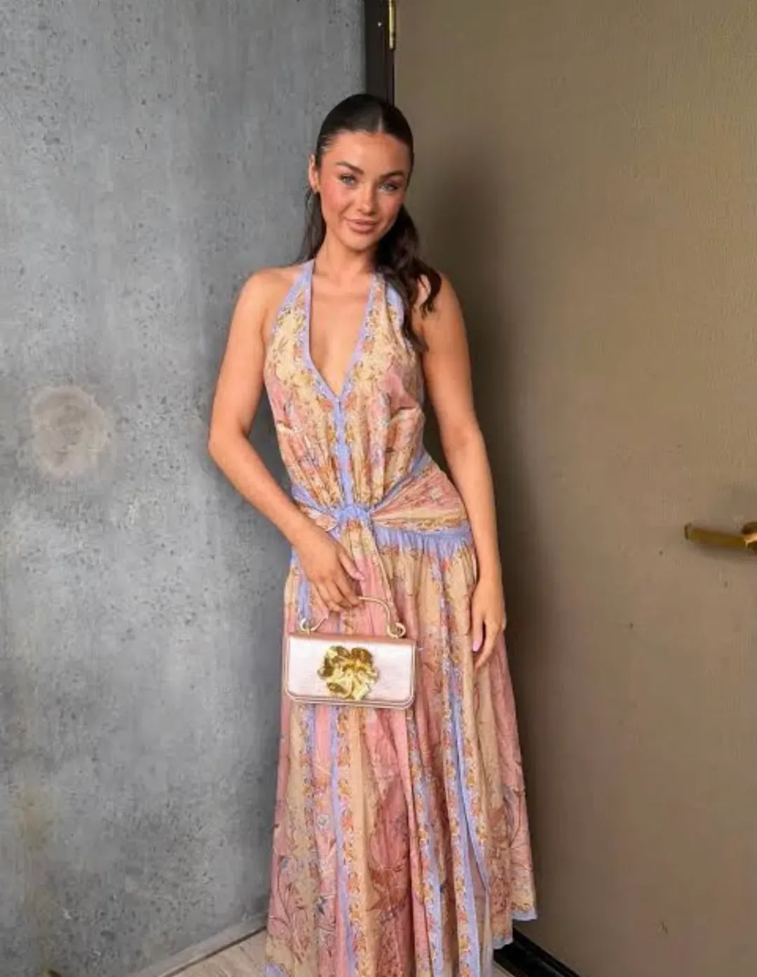 Zimmermann Indra Plunge Halter Maxi Dress size 8/10 for rent on The Volte - main image