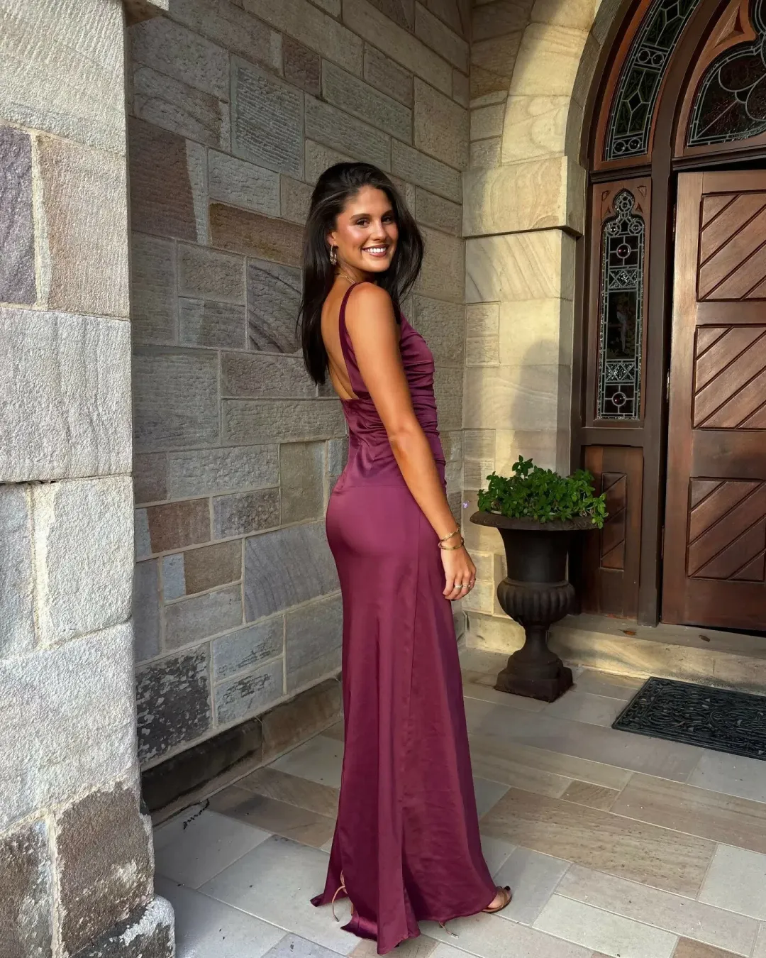 Ance Gria Atlein Gown Maxi Plum Size S for rent on The Volte - main image
