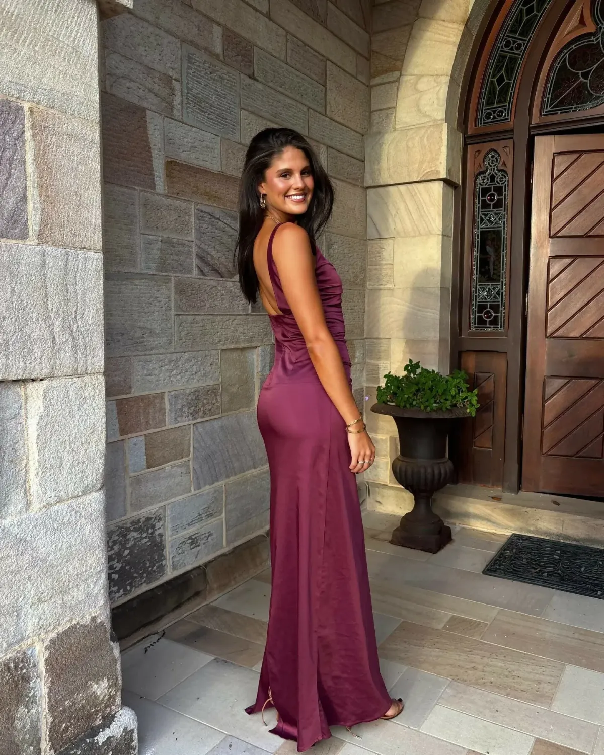 Ance Gria Atlein Gown Maxi Plum Size S - Image 2