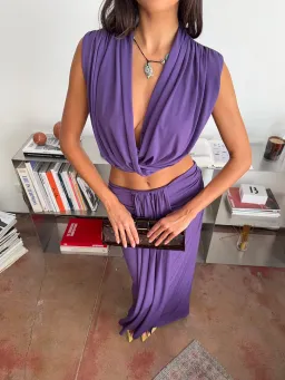 Benni Tilly Top & Celia Maxi Skirt Set Grape Size S for rent on The Volte - image 1