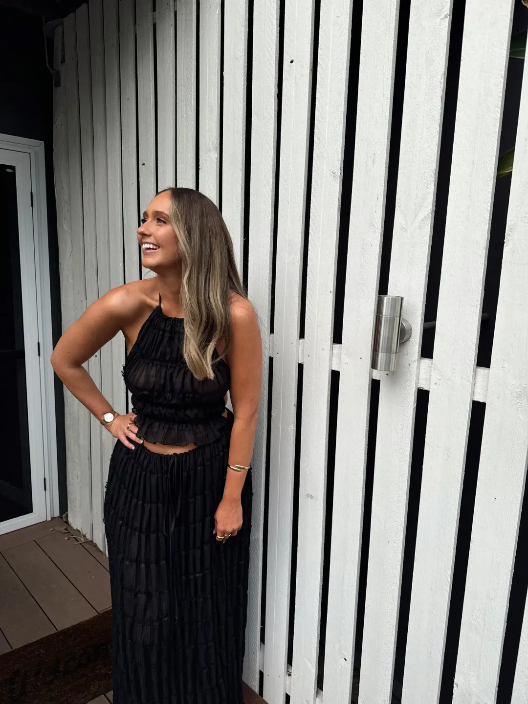 Arcina Ori Juliette Halter & Skirt Set Maxi Black Size S for rent on The Volte - main image