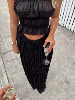 Arcina Ori Juliette Halter & Skirt Set Maxi Black Size S for rent on The Volte - image 2