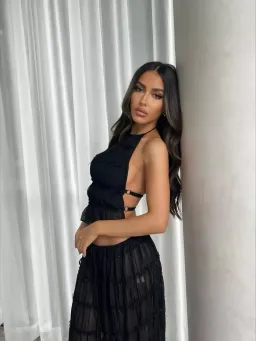 Arcina Ori Juliette Halter & Skirt Set Maxi Black Size S for rent on The Volte - image 6