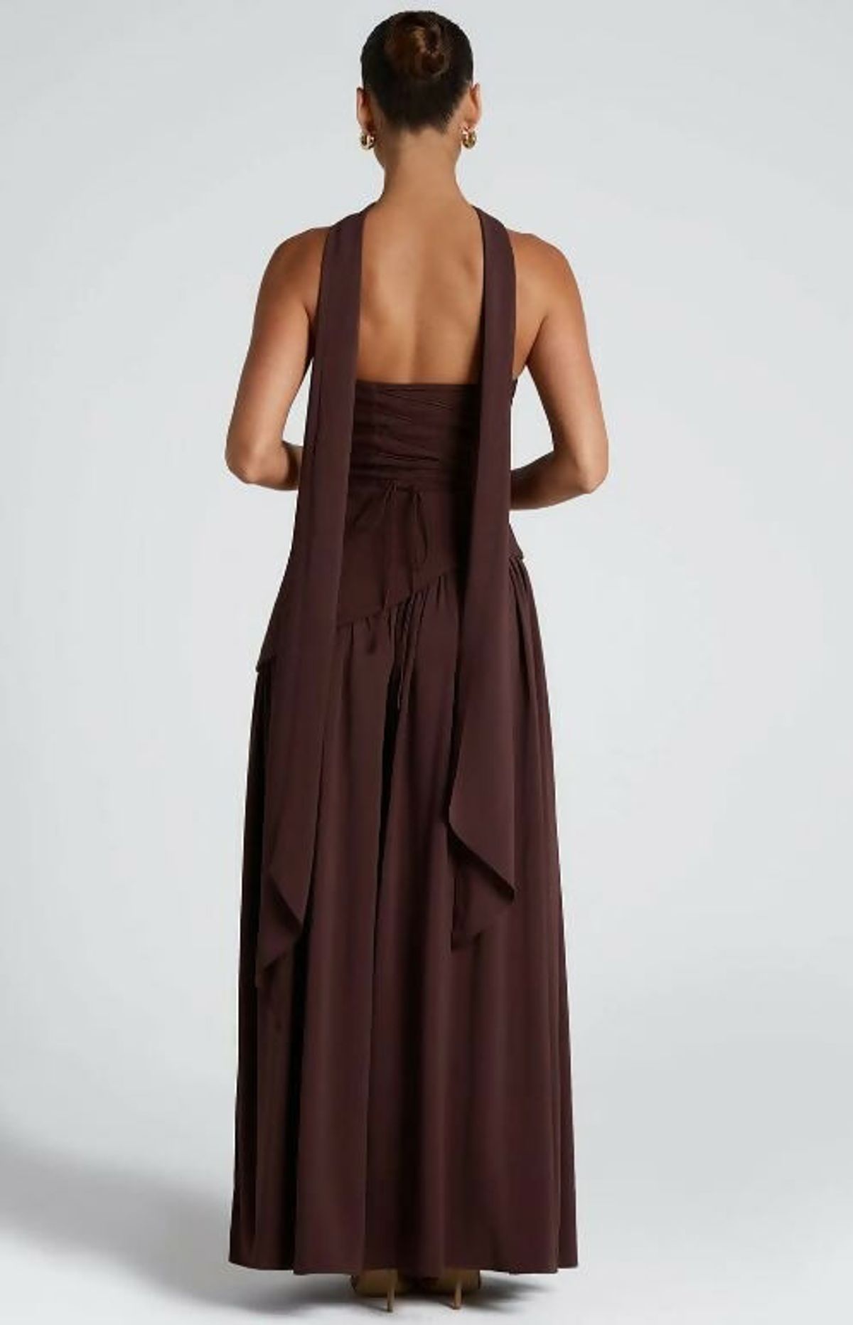 Babyboo Maliyah Maxi Dress Plum Brown Size M - Image 3