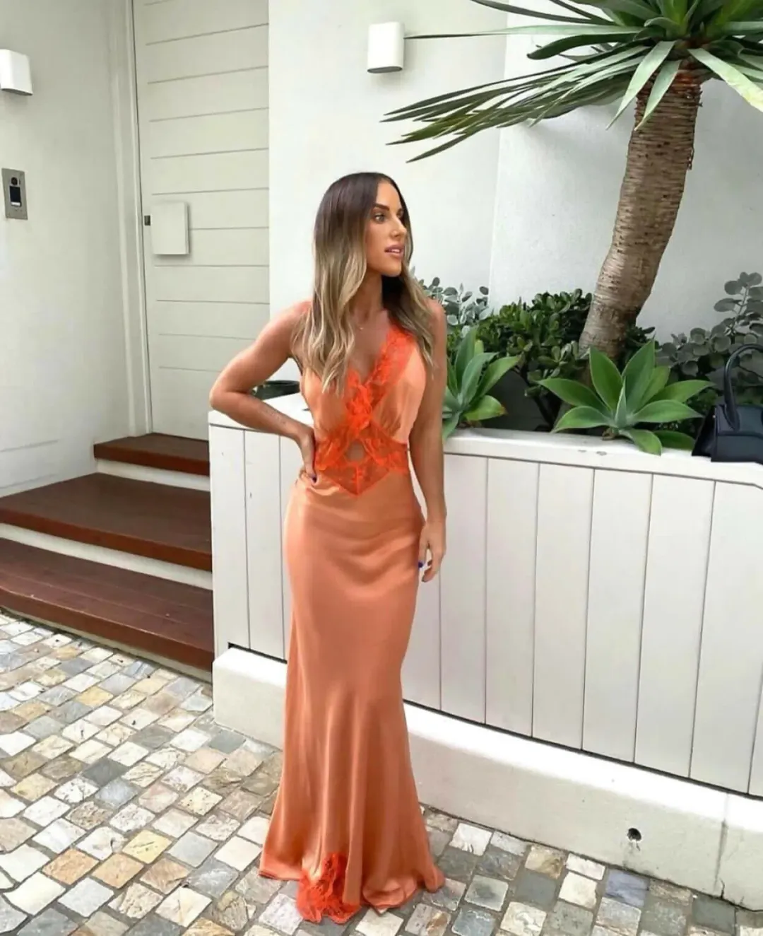 SIR the Label Aries Cut Out Gown Maxi Peach Size 0 for rent on The Volte - main image