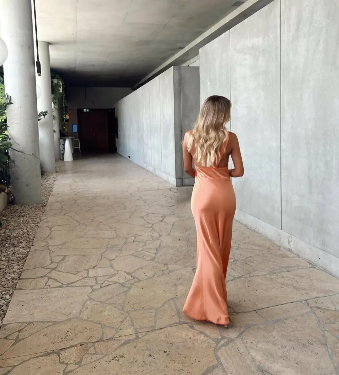 SIR the Label Aries Cut Out Gown Maxi Peach Size 0 for rent on The Volte - main image