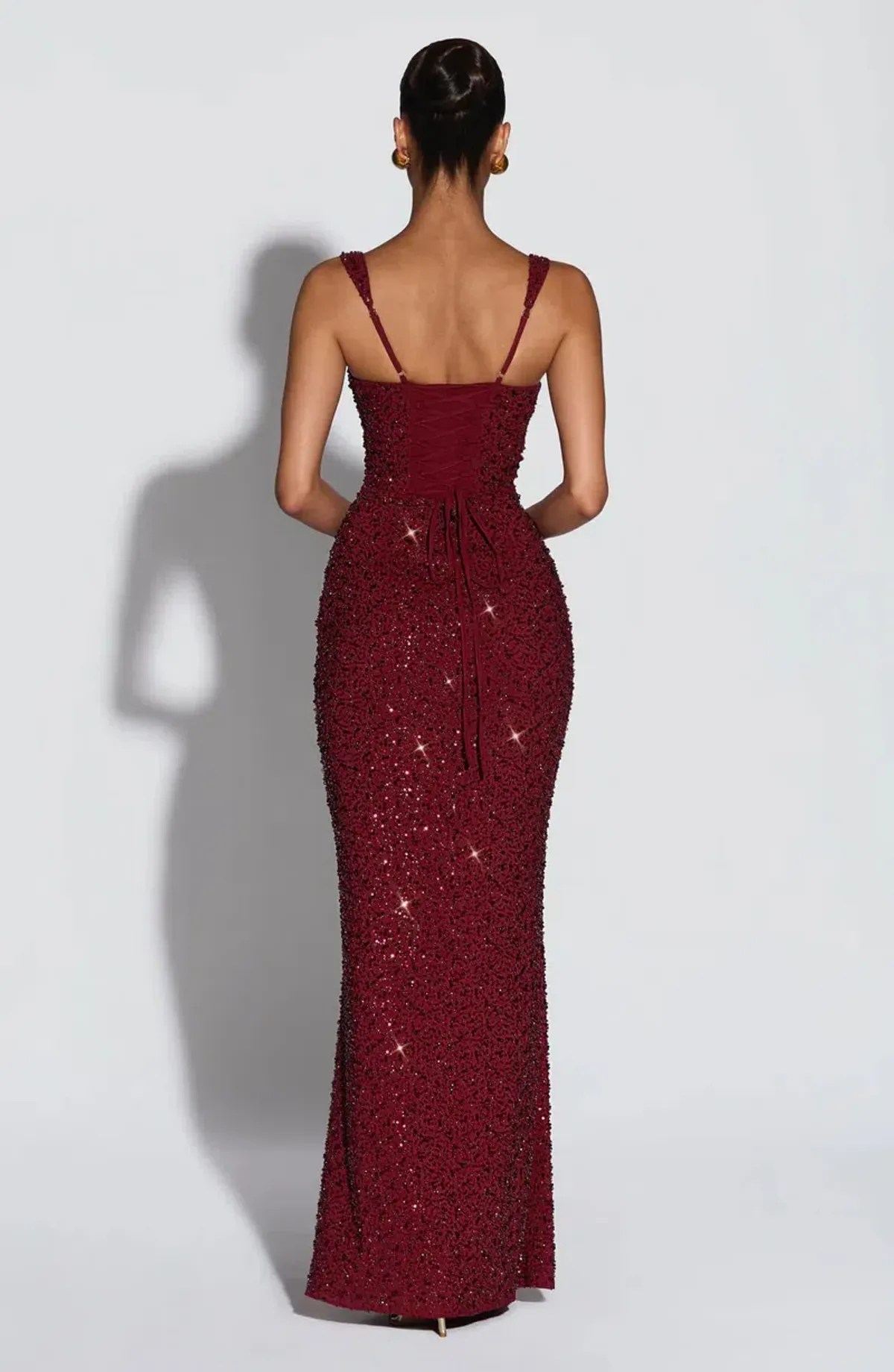 BABY BOO CALANTHE MAXI BURGUNDY SPARKLE / SIZE 14 - Image 3