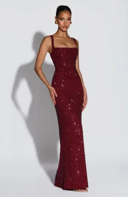 BABY BOO CALANTHE MAXI BURGUNDY SPARKLE / SIZE 14 for rent on The Volte - image 4