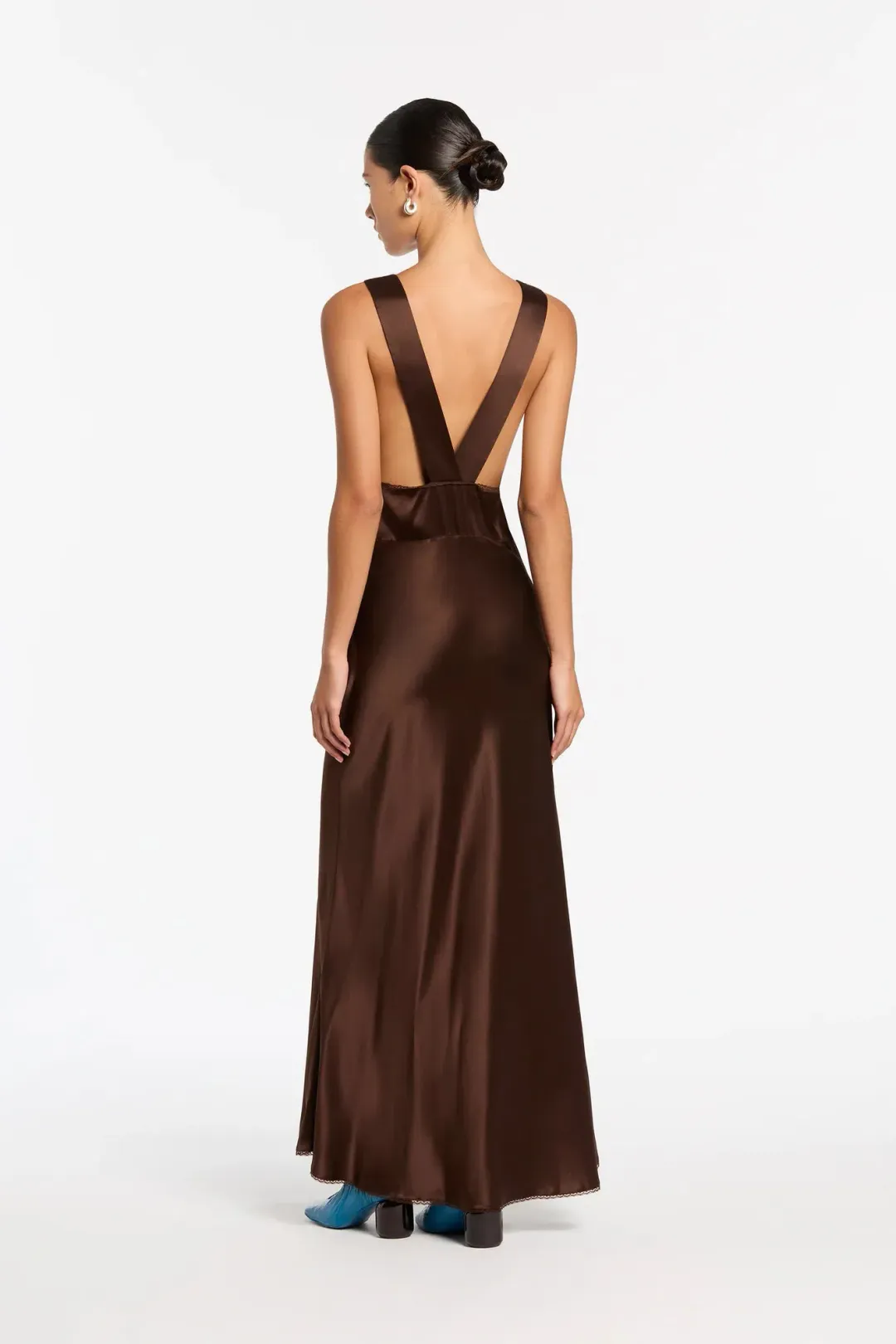 SIR the Label Aries Cut Out Gown Maxi Chocolate Size 1 for rent on The Volte - main image