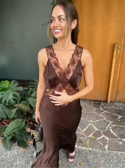 SIR the Label Aries Cut Out Gown Maxi Chocolate Size 1 for rent on The Volte - image 2